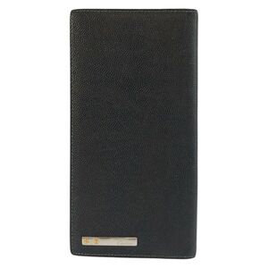 CARTIER Cartier Santos Black Leather Long Wallet Billfold for Men